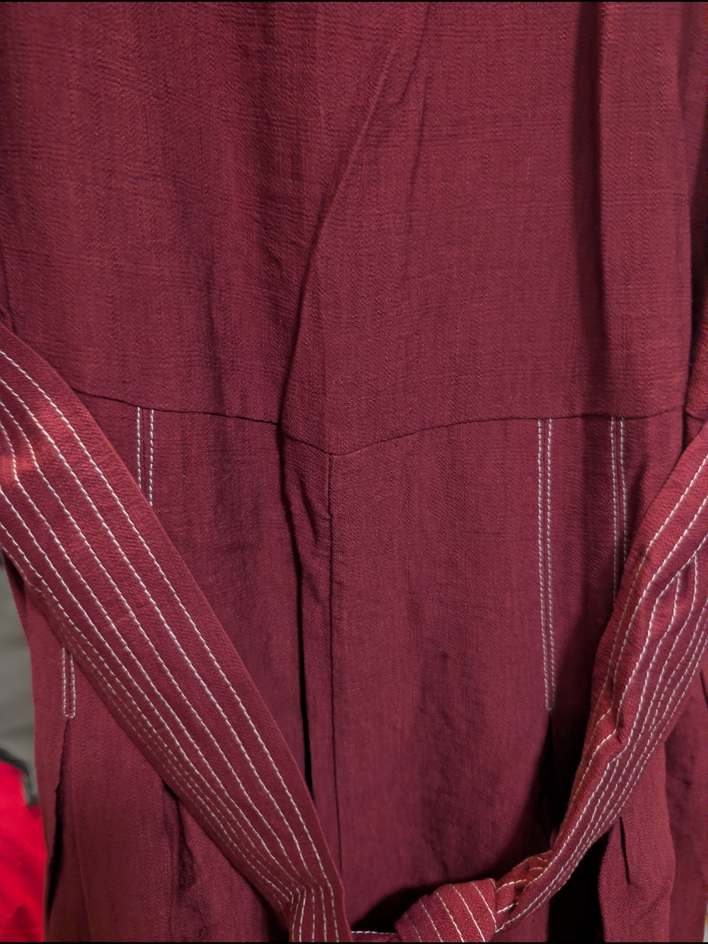 ❣️🍉🍷Mango Sleeveless V-Neck Jumpsuit in Deep Wine - Picture 8 of 9